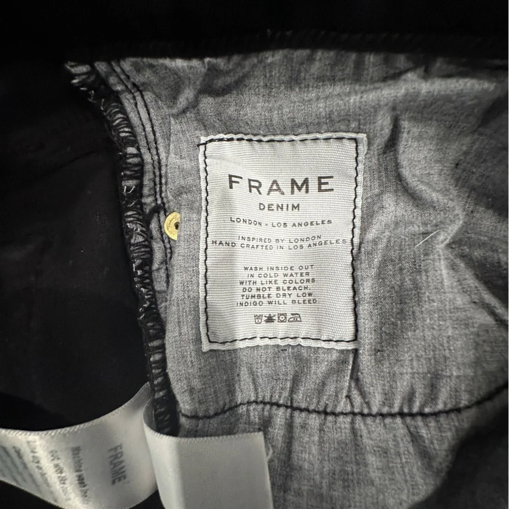 {preloved} Frame Denim Detressed Black Skinny Jeans - Picture 6 of 8